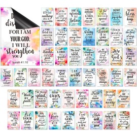 Blosssound 50 Pcs Inspirational Christian Magnets with Bible Verses Religious Refrigerator Magnet Motivational Quotes Fridge Scripture Positive Gifts for Home Office School Locker Decor(Floral)