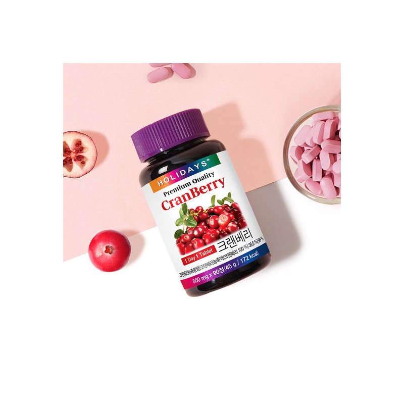 Holidays Cranberry 90 Tablets, 2 Bottles (6-Month Supply) / 홀리데이즈