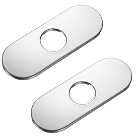 2PCS 6 inch Sink Faucet Hole Cover,Deck Plate Escutcheon for Kitchen Faucet,Sink Hole Cover,Plate for Bathroom Sink,Plumbing Cover Plates,Deck Plate for Pull Down Faucet:Stainless Steel (Chrome)