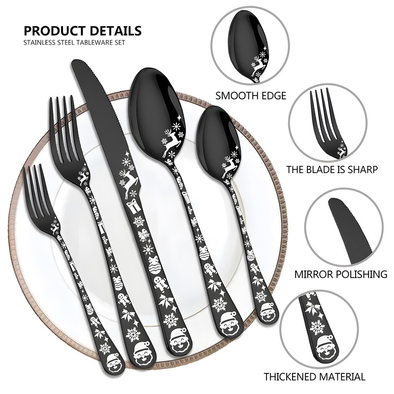 20-Piece Silverware Set Service for 5 Stainless Steel Flatware Cutlery