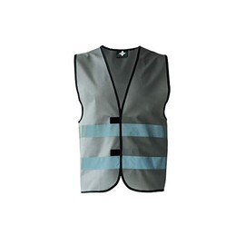 KORNTEX Dortmund High Visibility Safety Vest with Velcro Fastening - EN 17353 Certified, 360° Reflective Strips, M, Grey, Highly Reflective for Best Visibility, Unisex