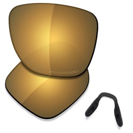 Saucer Premium Replacement Lenses & Nosepads for Oakley Crossrange XL OO9360 Sunglasses High Defense - Bronze Gold Polarized