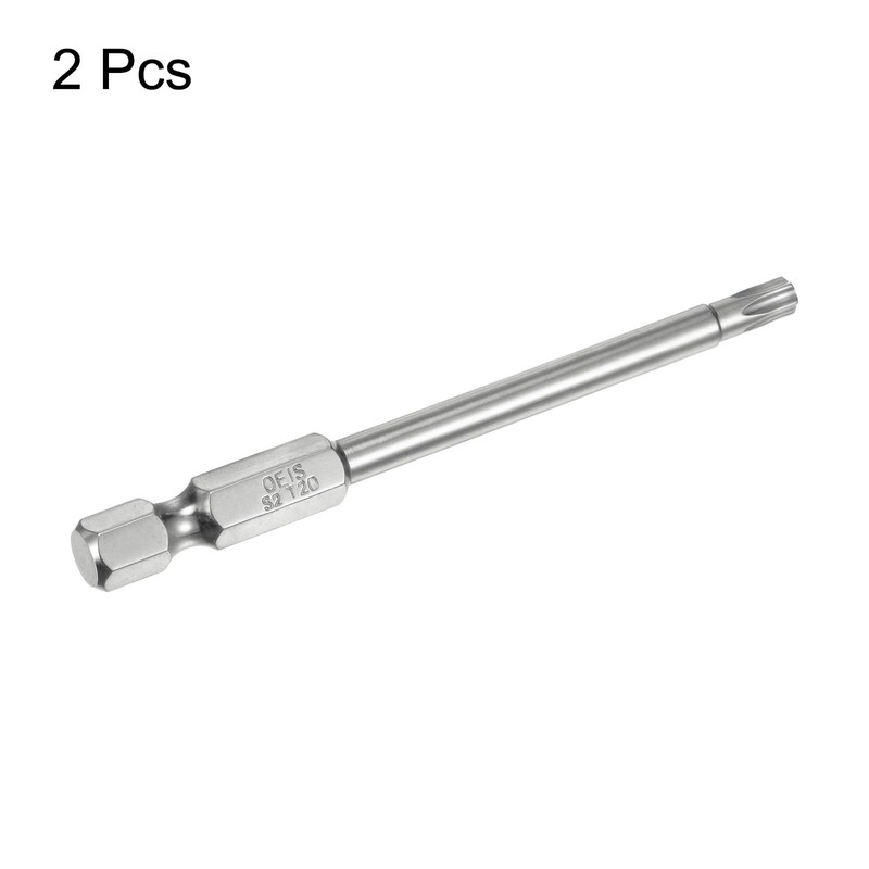 sourcing map 2pcs T20 Security Torx Bit 1/4" Hex Shank