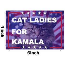 EEDSEE 10 Pack Cat Ladies for Kamala Stickers Vinyl Decals Laptop Decal Car Bumper Window Helmet Water Bottle Waterproof Sticker, HR-02