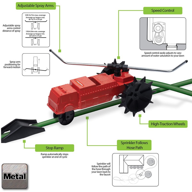Melnor 65193AMZ Traveling Sprinkler with QuickConnects