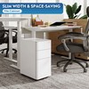 DEVAISE 3-Drawer Slim Vertical File Cabinet, Fully Assembled Except Casters,