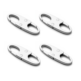 Zelin Anti Theft Zipper Clips Double Opening, 4Pcs Elegant Zinc Alloy Zipper Pull Replacement for Travel, Commuting and Camping (Frost Silver)