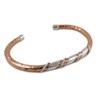 Solid Hammered Copper and 925 Silver Bracelet Cuff in a