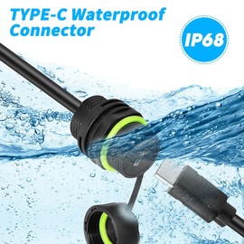 PENGLIN 1 Piece M20 IP68 Waterproof USB 3.1 Type C Coupler, Outdoor USB C Male to Female Panel Mount Adapter