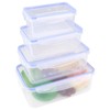 4 pcs Plastic Food Storage Containers With Lids Airtight, Portable