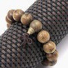 Aoiwyui Tibetan Buddhist Green Sandalwood Beads 15mm,Scented Sandalwood Link Wrist