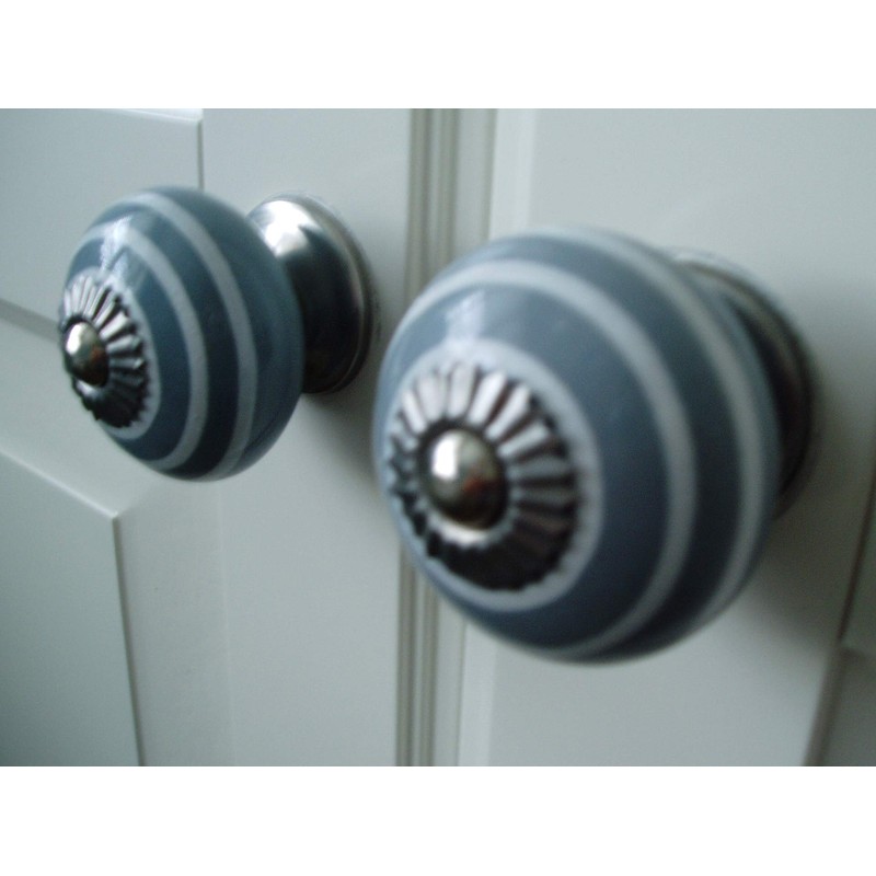Perilla Home Printed Ceramic Knobs for Cabinet Vintage Kitchen -