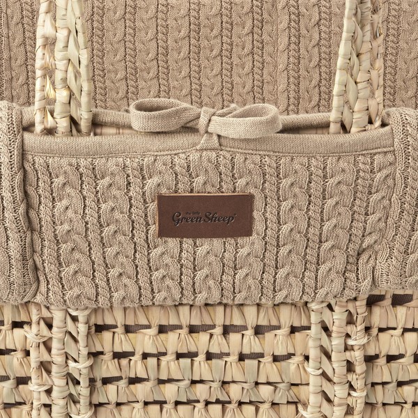 The Little Green Sheep Cable Knit Moses Basket Replacement Liner