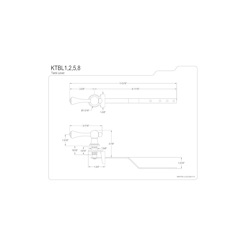 Kingston Brass KTBL2 Buckingham Front Mount Toilet Tank Lever, Left/Right