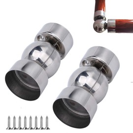 KMERCE 2pcs Stainless Steel Handrail Connector Universal Joint Connector 50mm Handrail Accessories Handrail Connectors Wooden Handrail Connectors
