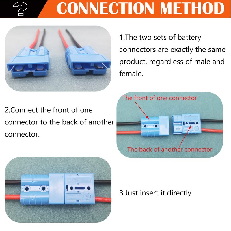 Battery Connector, CESFONJER 2 Sets 120A 600V Battery Quick Connect,