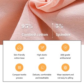 ZJHTK Cotton Leakproof Underwear for Women, Soft Middle Waisted Briefs, Breathable Stretch Panties, 6-Pack, L Multicolored