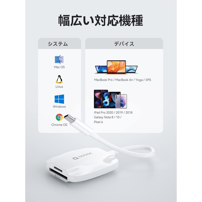 QUUGE Type-C SD 4.0 Card Reader with OTG Function 2-in-1