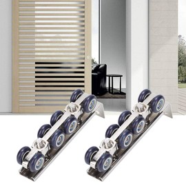 TOPINCN Sturdy 8 Wheels Door Track Pulley Hanging Wheel High Bearing Capacity Home Sliding Door Hardware Accessories