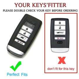 TAPAYICA For Acura Key Fob Shell Keyless Remote Key With Keychain Fit for 2014-2021 Acura ILX MDX RDX RLX TLX(KR537924100) (White-Silver)