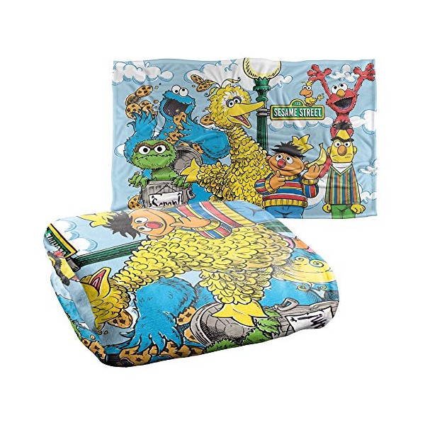 Trevco Sesame Street Retro Gang Silky Touch Super Soft Throw