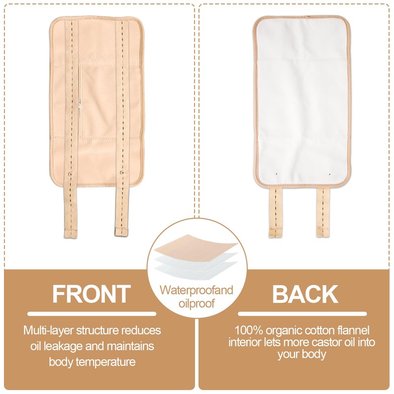 Castor Oil Pack - Reusable Wrap Adjustable Pack Wrap Kit