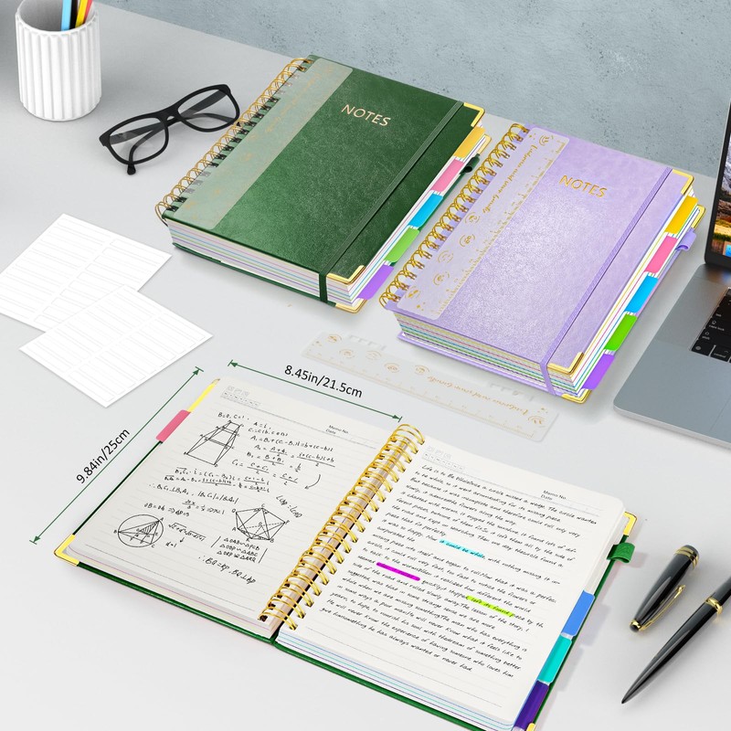 Hardcover Spiral Notebook Journal, 8"x10" Large B5 Notebooks with Removable