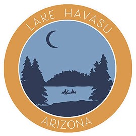 Lake Havasu, Arizona Crescent Moon Boat Vinyl Printed Die-Cut Decorative Auto Decal Sticker ~ Lake Life Adventure Souvenir Vacation Series