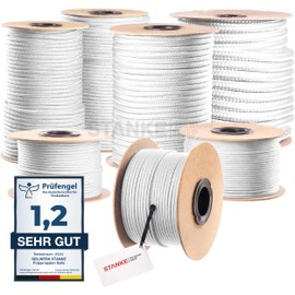 Polypropylene Rope, 2 mm, White Mooring Line, Braided Rope, Cordage, Rope, Braided Rope, white