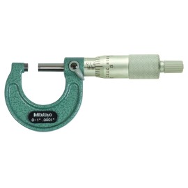 Mitutoyo 103-131 - Outside Micrometer 0 - 1",  .0001 RA Enamel Frame, Rat. Stop