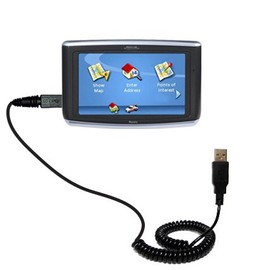 Gomadic USB Charging Data Coiled Cable for The Magellan Maestro 3200 Will Charge and Data sync with one Unique TipExchange Enabled Cable