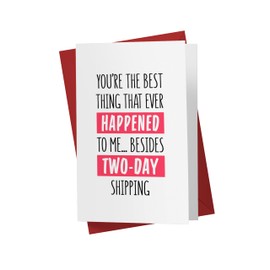 Karto Sweet Birthday Card for Husband Wife Him Her - Large 5.5 x 8.5 inch Boyfriend Girlfriend Birthday Cards - Two Day