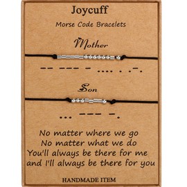 Matching Morse Code Bracelets for Couple Women Men Pinky Promise Long Distance Relationship Jewelry Valentines Day Gift for Bf and Gf Friendship Strand 2 Pcs Bracelets for Him and Her Christmas