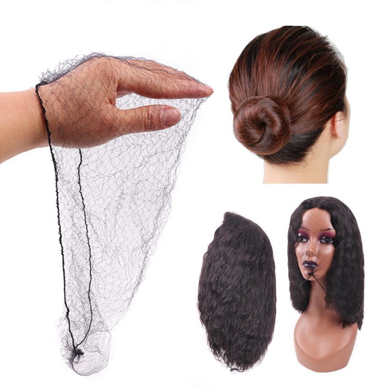 100 pcs Invisible Elastic Hair Nets for Long Hair, 42"