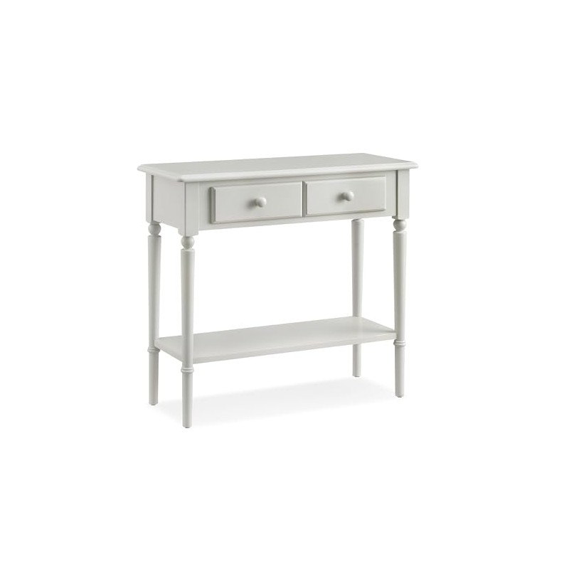 Leick Home Coastal Console Table, Solid Wood, 2 Storage Drawers,