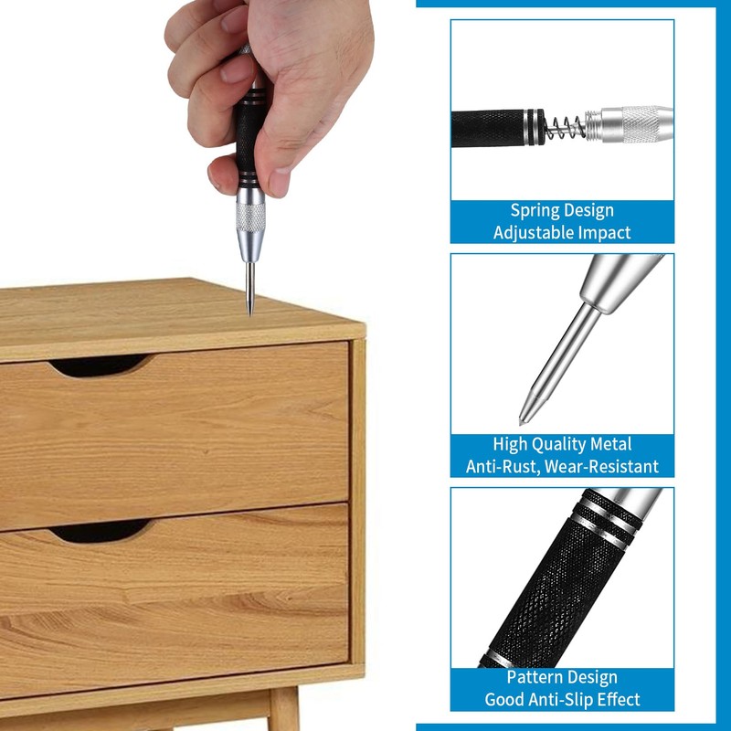 2 Automatic Metal Centre Punch & 2 Scribing Needles Metal