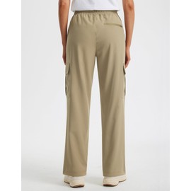 Libin Women's Hiking Cargo Pants 29" Lightweight Quick Dry Casual Work Tactical Safari Pants Water Resistant Outdoor Travel Camping Climbing Hunting Trendy Clothes, Dark Khaki XL