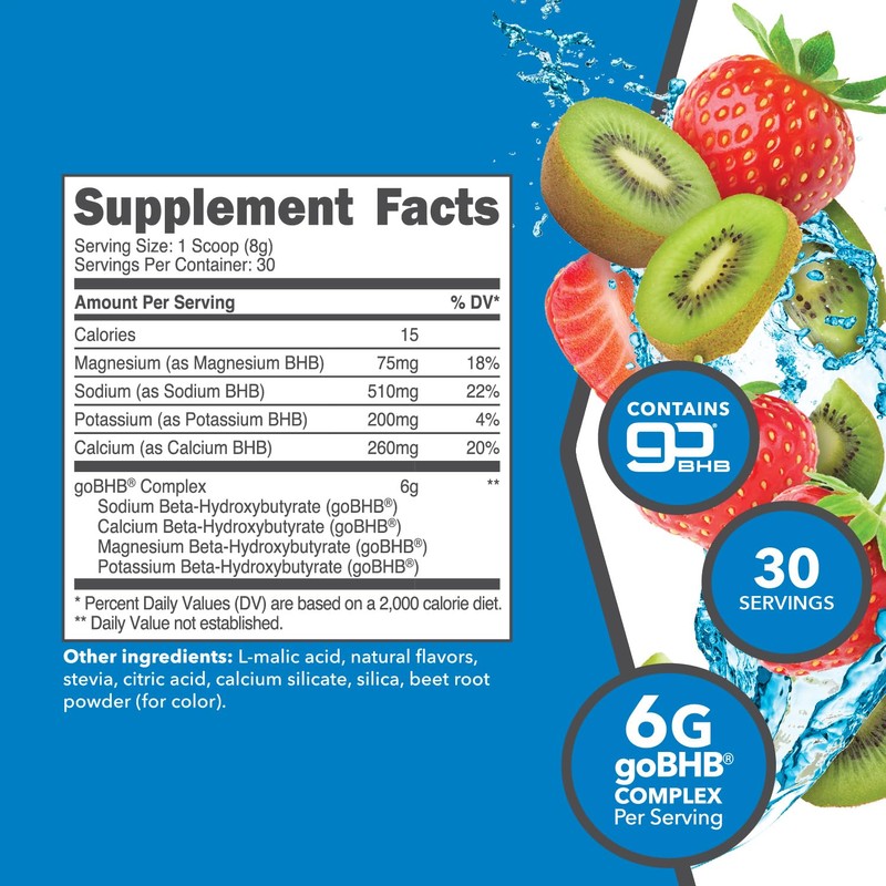 Ketologic Keto BHB (Strawberry Kiwi Flavor) 30 Servings - Exogenous