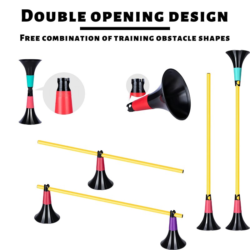 Basketball Training Cones and Agility Poles Set, 8pcs Cones with