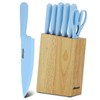 Elitequo 8 Piece Kitchen Knife Block Set with Sharpener,Dishwasher Safe,German