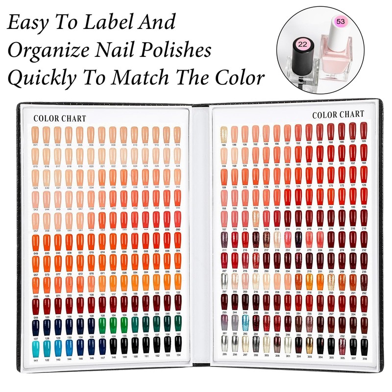 Professional 308 Nail Color Chart Book with 120 Pcs False