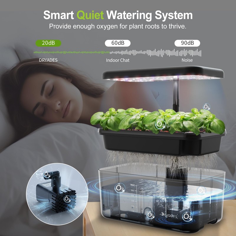 DRYADES Indoor Herb Garden Kit, Hydroponic Growing System with LED