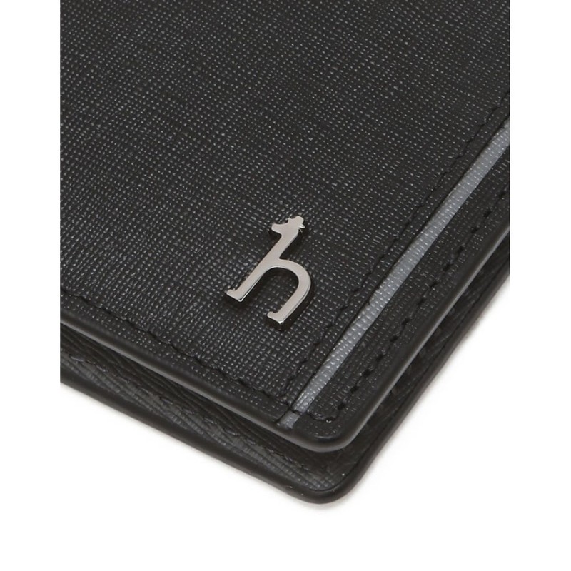 Hazzys Men's Accessory Black Contrast Point Leather Card Wallet HJHO6F336BK