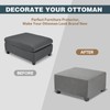 NeColorLife Ottoman Cover Square Velvet Ottoman Slipcover Thick Stretchable Footrest