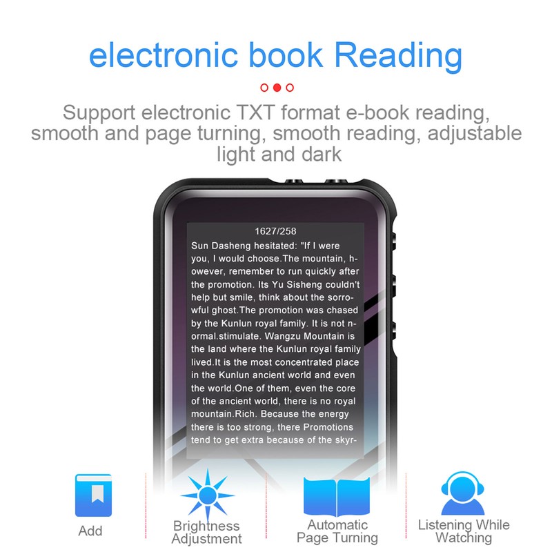 1.5 Inch Portable MP3 Player Capacitive Touch Control AI Noise