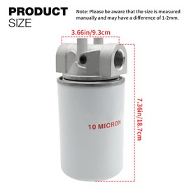 EATAKWARD 221006 25 GPM Flow 250 PSI Pressure Spin-On Filter Assembly, Hydraulic Oil Filter, 10 Micron Filtration 3/4” NPTF Ports, Rotary Oil Filter for Petroleum-Based Fluids