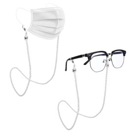 QFGasre 3 Pcs Glasses Chains Beaded Glasschains Pearl Eyeglass Chain Face Masks Lanyard Chains Stylish Sunglasses Holder Strap Glasses Strap Elegant Eyewear Retainer Chain for Women