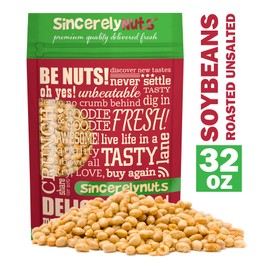 Sincerely Nuts Roasted Soybeans Unsalted (2 LB) Gluten-Free - Vegan & Kosher-Powerful Vegetarian Protein Source