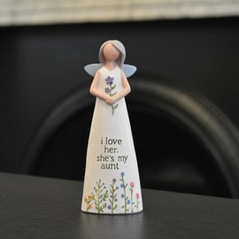 Blossom Bucket Feather & Grace Hand Painted Resin Decorative Figurine - Shes My Aunt