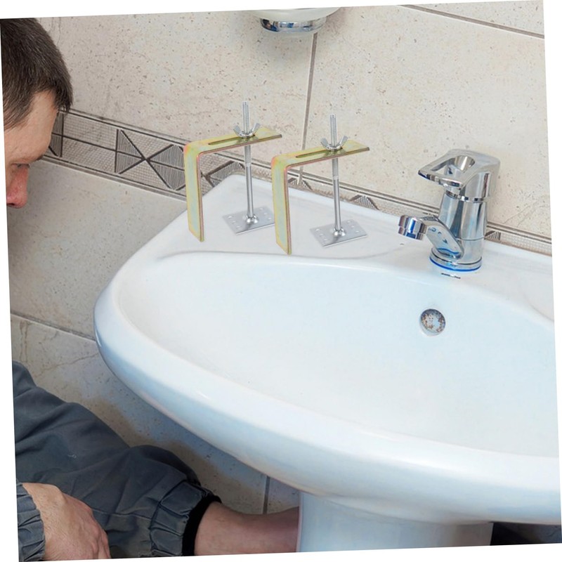 TEHAUX 2pcs Undermount Sink Brackets High Bathroom Clips for Secure